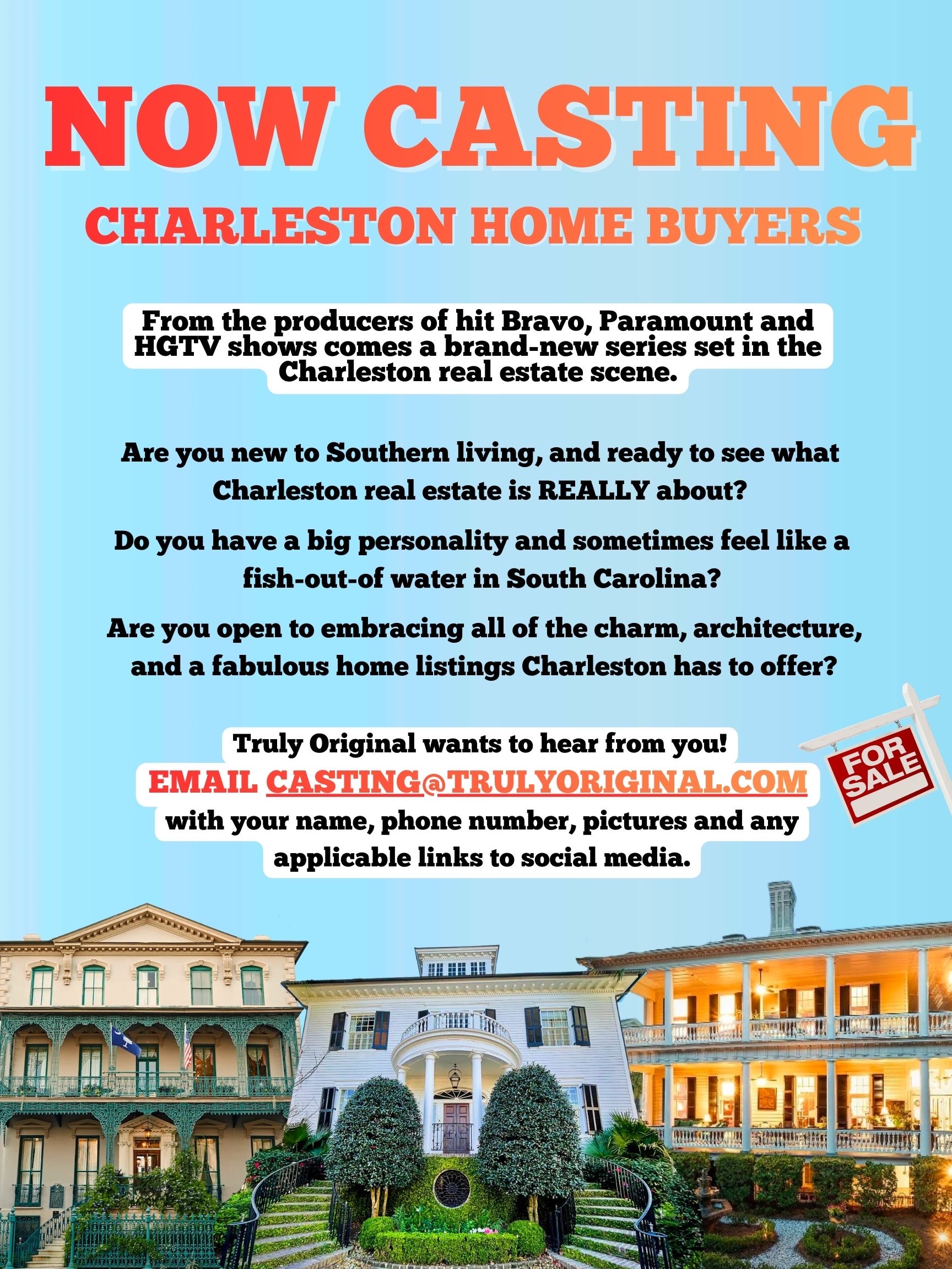 HGTV Show Casting For Charleston Home Buyers
