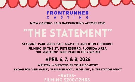 Read more about the article Casting Call in St. Petersburg, FL for Paul Rudd Movie
